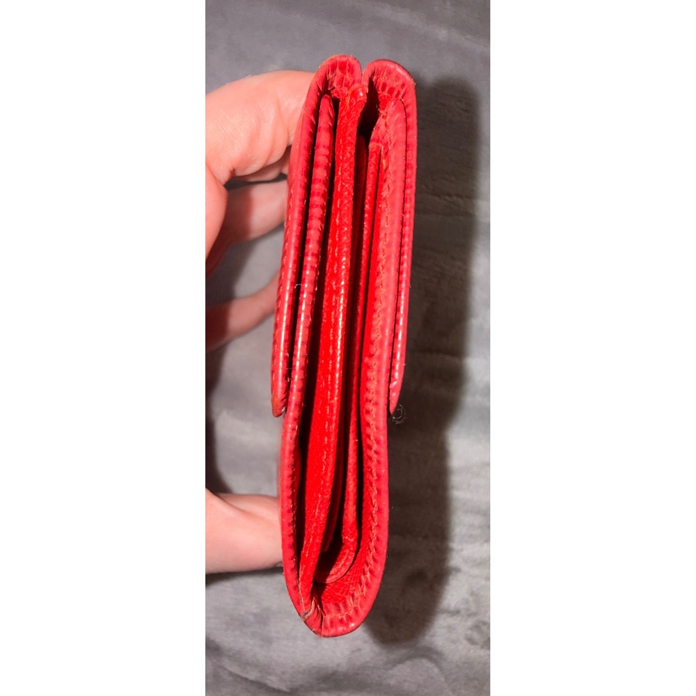 Louis Vuitton Portefeuille Elise Red Epi Leather Wallet Snap Coin Pocket - Picture 4 of 13